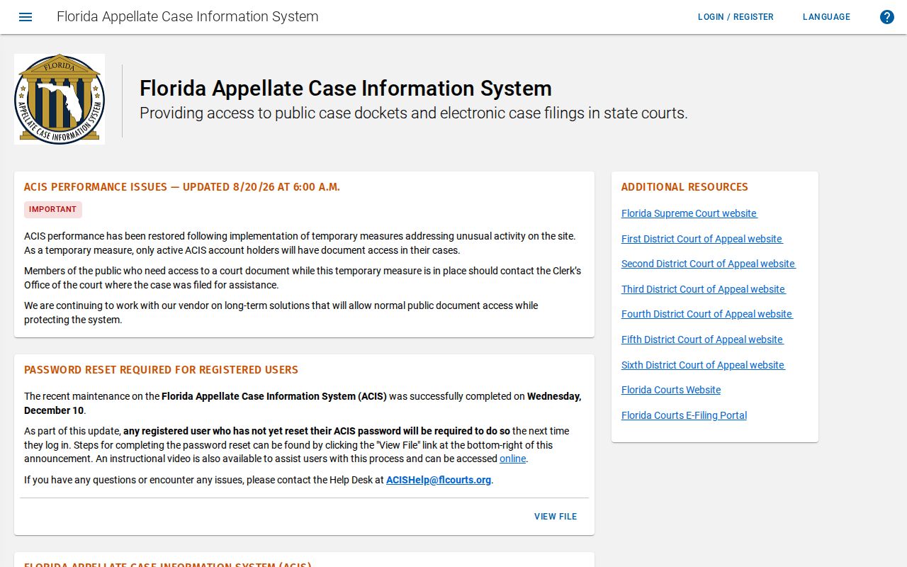 Dunedin residents directory Florida appellate court search