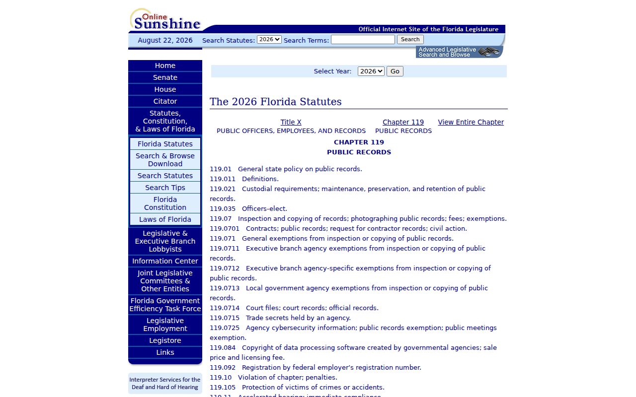 Dunedin residents directory Florida public records law