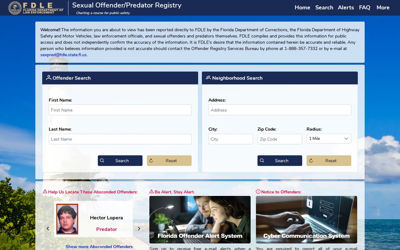 Dunedin resident lookup using Florida offender registry